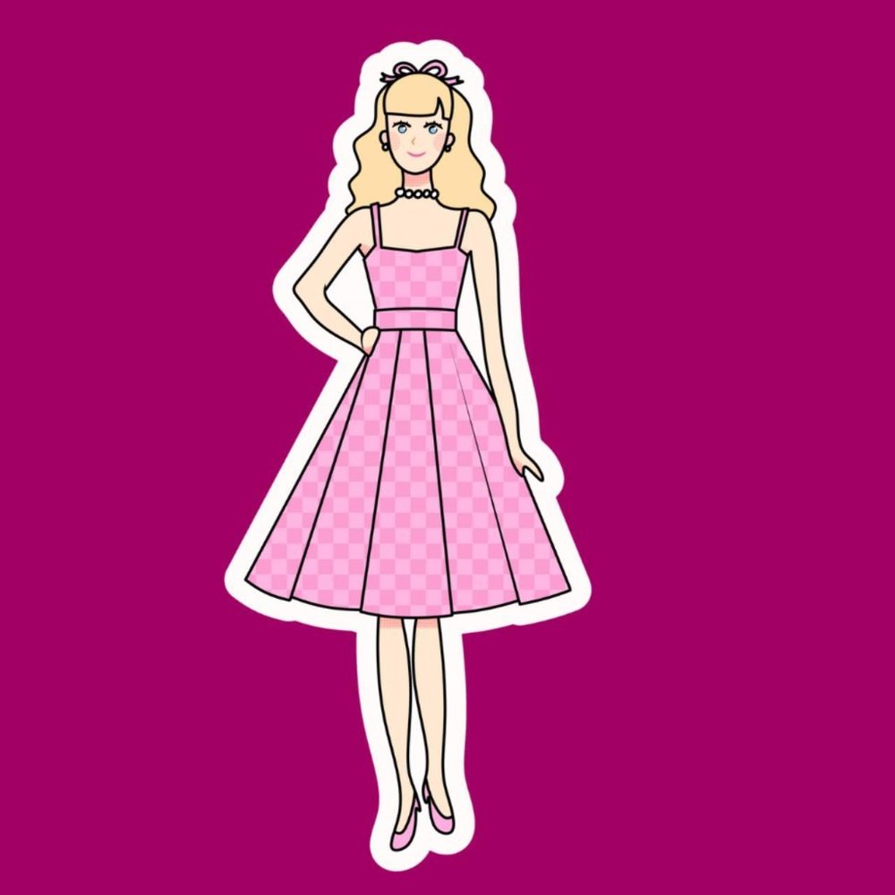 Barbie Doll Vinyl Sticker clear vinyl